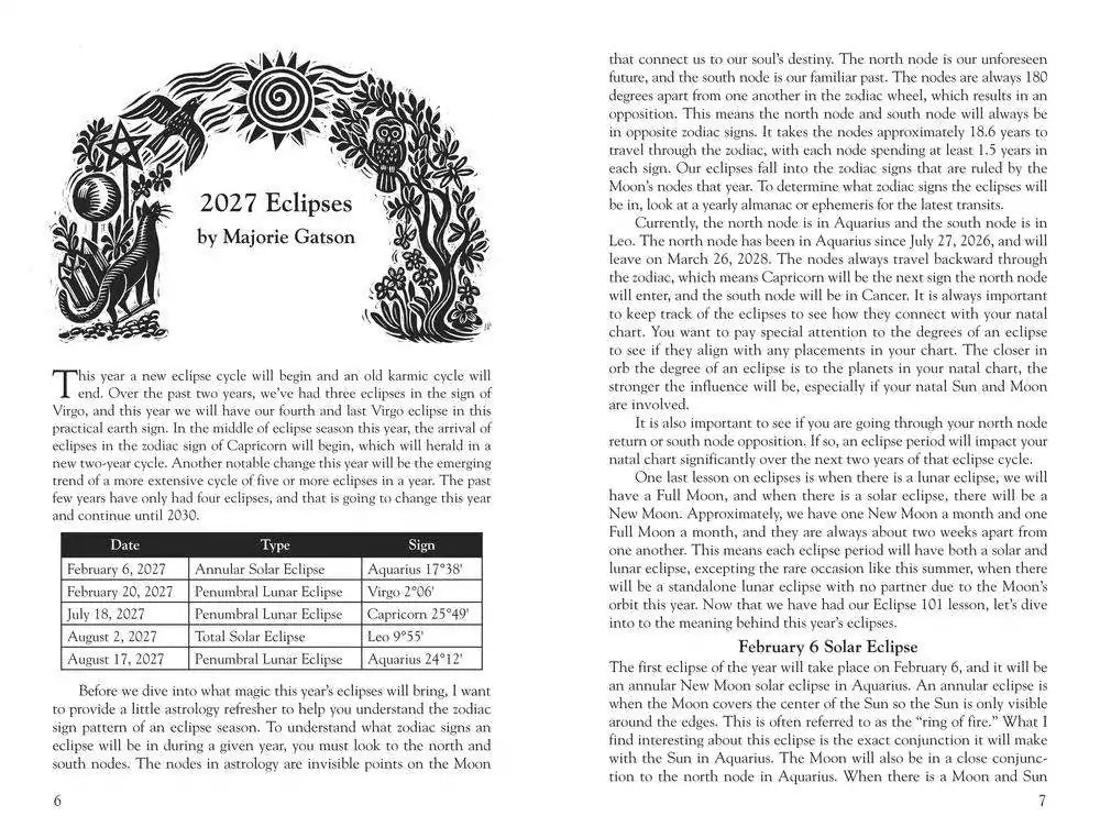 Interior 2027 Eclipses essay from Llewellyn&