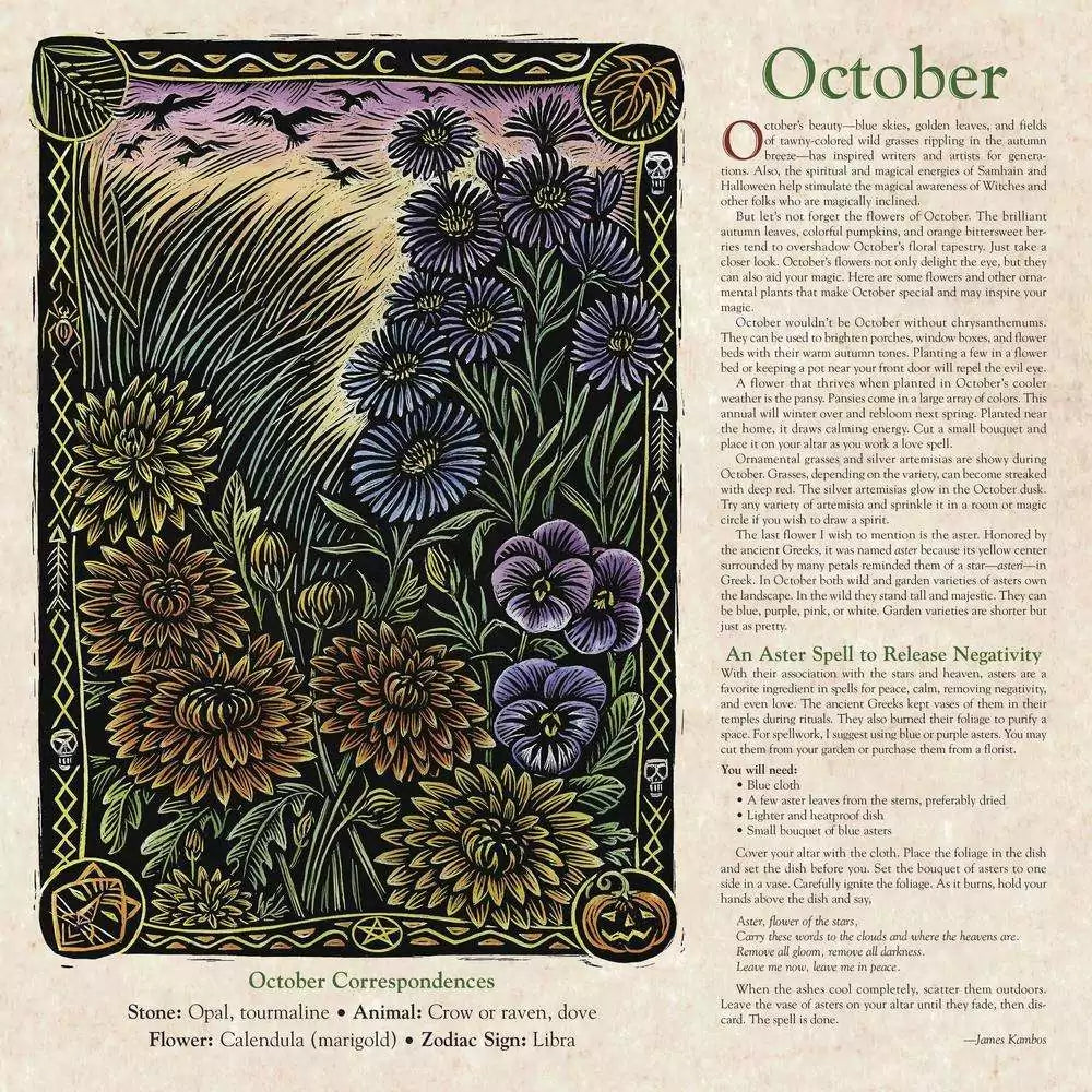 Sample October page from Llewellyn&