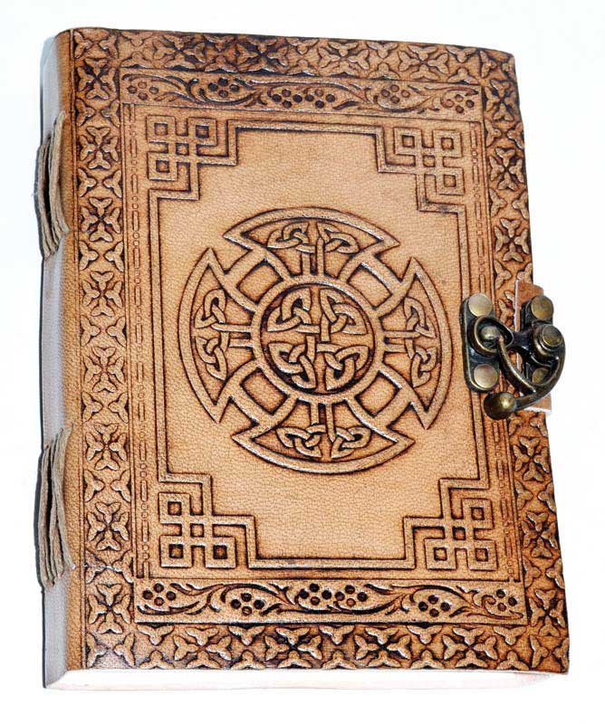5" x 7" Celtic Cross leather journal w/ Latch