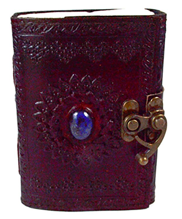 Lapis Lazuli Sun Leather Journal with Latch – 3 1/2″ x 5″ – Unlined