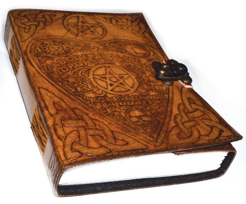 Ouija Board Planchette leather journal w/ latch