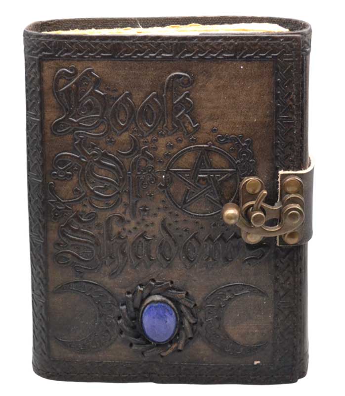 Book of Shadows aged looking paper leather journal w/ latch