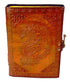 Aged leather-look dragon journal with embossed dragon cover art and metal clasp latch, featuring vintage-style aged unlined paper inside.