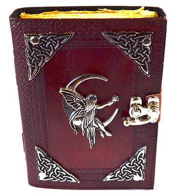 Fairy Leather Journal with Aged Paper &amp; Latch – 4 1/2″ x 6 1/2″, Unlined