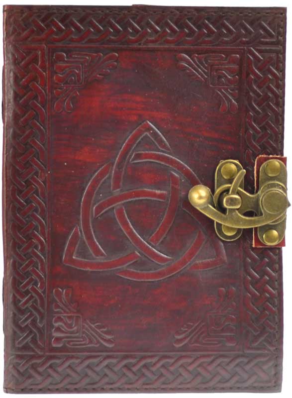 Triquetra leather blank journal w/ latch