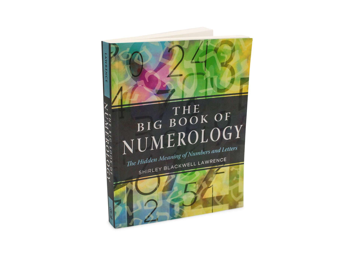 Big Book of Numerology cover variant showing numbers in a vibrant scattered design on the front.