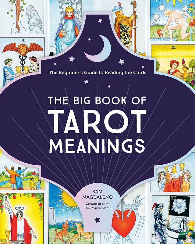 Big Book of Tarot Meanings cover featuring colorful tarot card illustrations — Josephine Ellershaw complete 78-card reference guide.