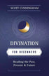 Divination for Beginners book cover featuring mystical imagery and the Llewellyn Worldwide title branding — Scott Cunningham oracle guide.