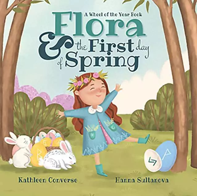 Flora and the First Day of Spring kids hardcover book by Converse and Sultanova showing spring nature illustration on cover for children