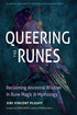 Queering the Runes book cover featuring a raven against a dark mystical background with the title in bold text.