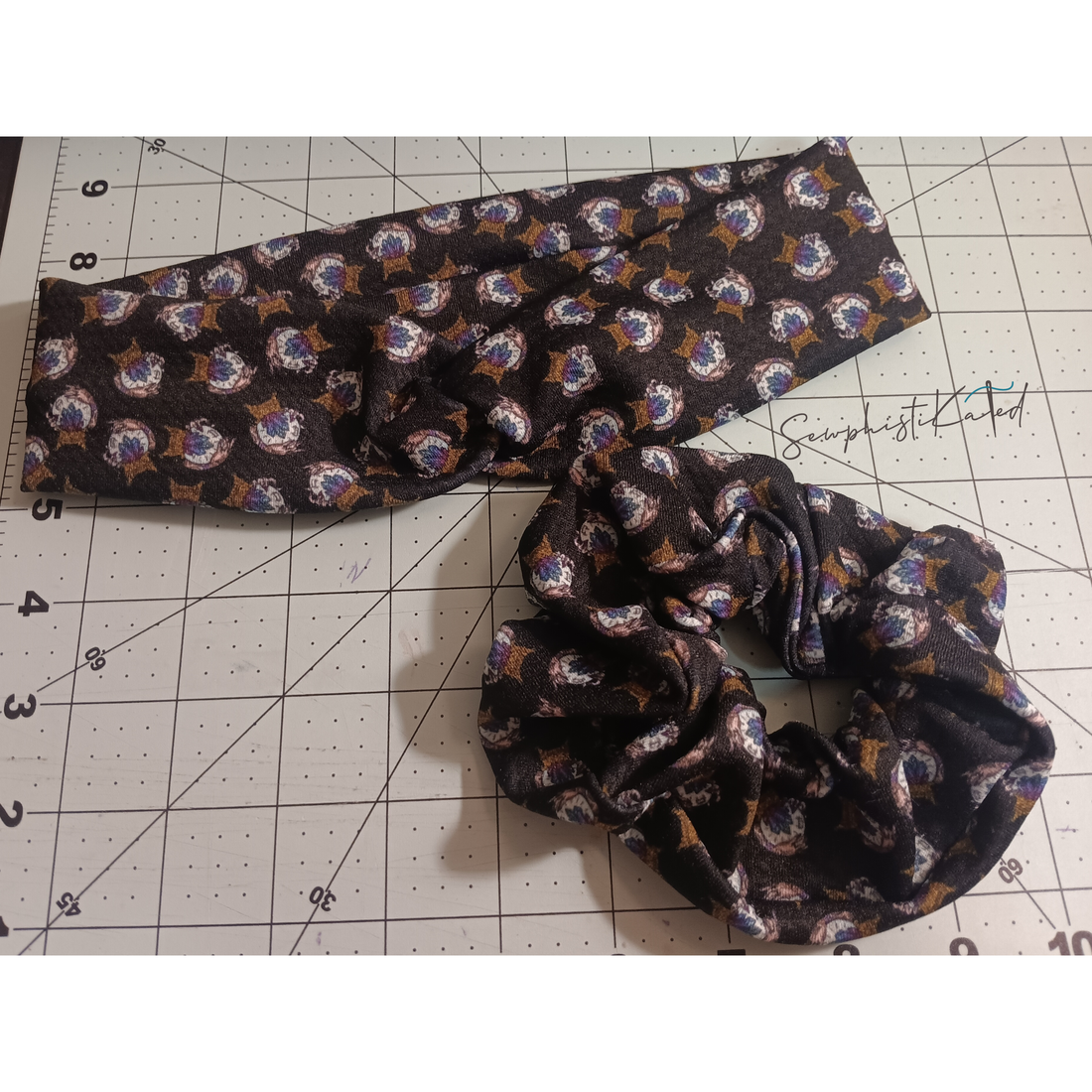 Black Crystal Ball Headband &amp; Scrunchie – Witchy Hair Accessories