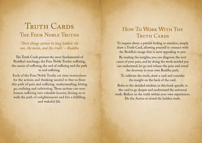 Buddhism Oracle card with dharma wheel or sacred symbol from Buddhism deck