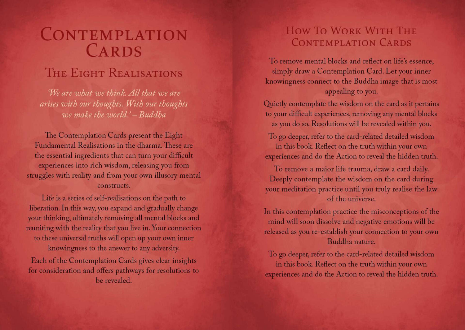 Buddhism Oracle card with nature and Buddhist philosophy themed artwork