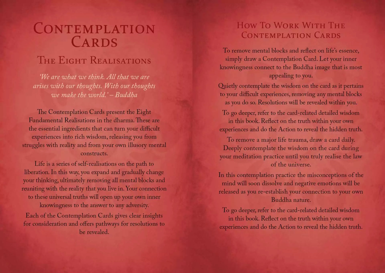 Buddhism Oracle card with nature and Buddhist philosophy themed artwork
