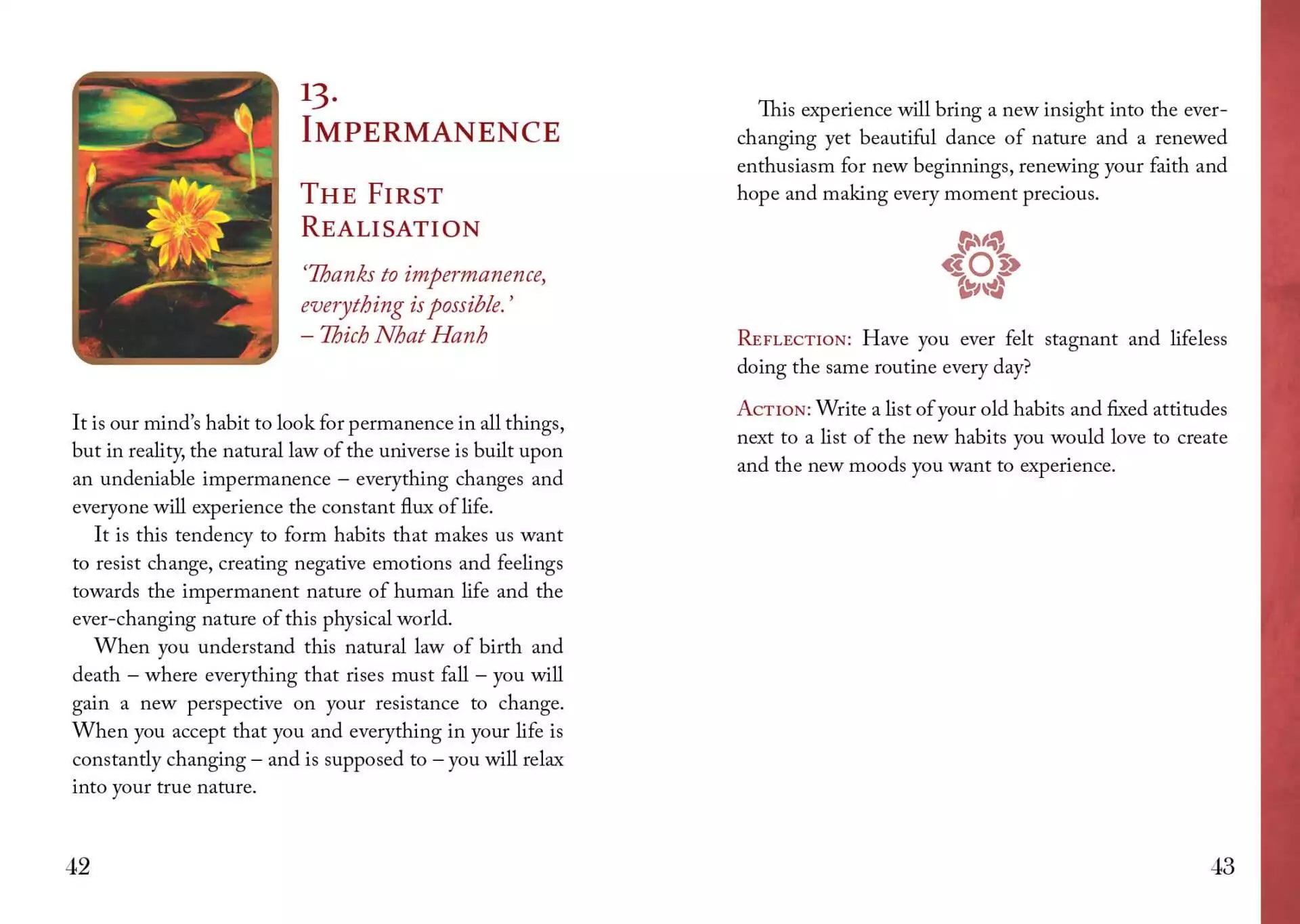 Buddhism Oracle card featuring inner peace and enlightenment imagery