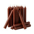 Brown chime candles 20 pack for grounding ritual work, showing small 1/2 inch diameter brown spell candles bundled together
