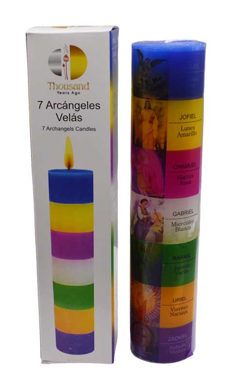 7 Archangels Pillar Candle – 6 3/4″ for Weekly Spiritual Devotion