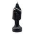 10-inch all-black Santa Muerte cloaked figure candle with textured robed surface and small wick at crown, for intense protection and banishing ritual work.