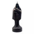 10-inch all-black Santa Muerte cloaked figure candle with textured robed surface and small wick at crown, for intense protection and banishing ritual work.