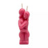 5-inch pink wax lovers figure candle depicting two figures embracing, with two wicks on top, for romance and love rituals.