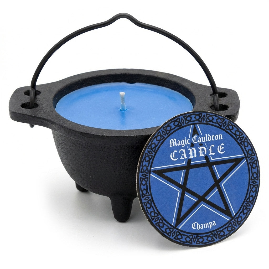 Nag Champa candle in cauldron