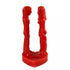 Red wax candle sculpted as two stylized figures facing each other on a heart-shaped base, for hoodoo passionate love and reunion ritual burning.