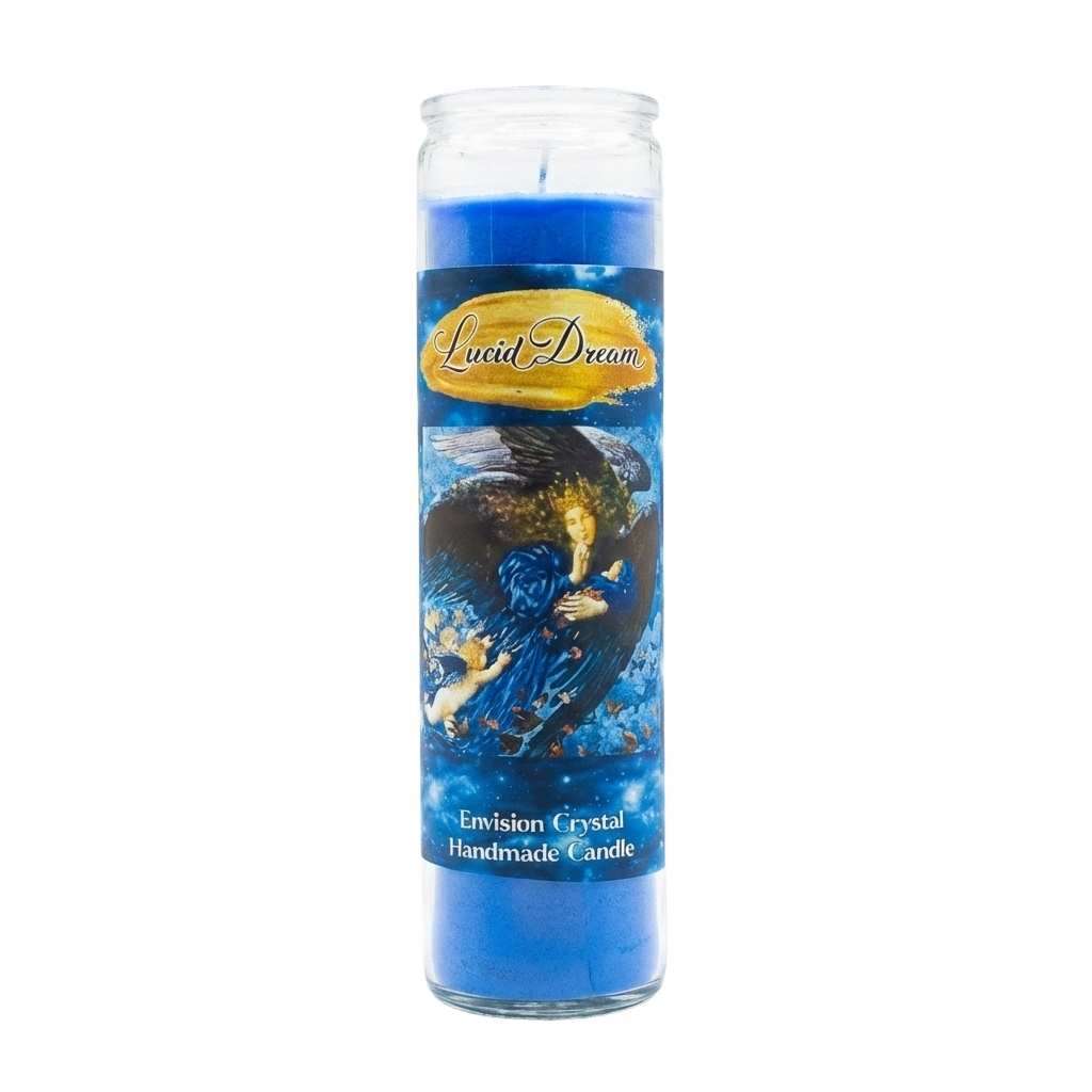 Lucid Dream Gateway to Astral Realm aromatic jar candle with dreamscape label, 7-day candle for dream work and astral travel