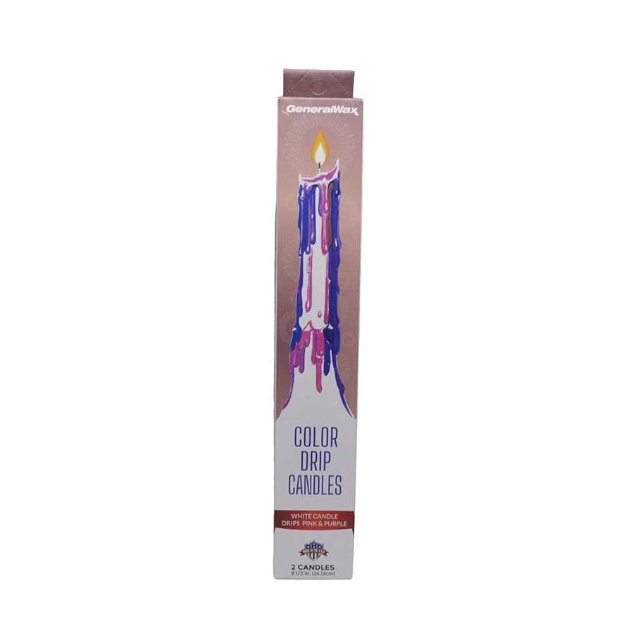 (set of 2) Pink, Purple Drip candles