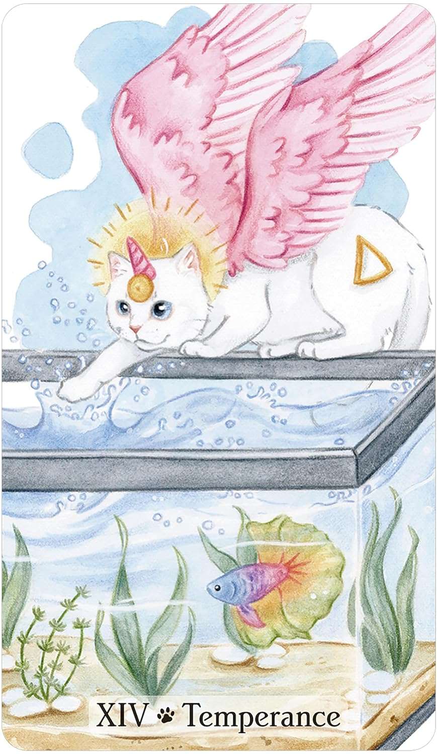 Caticorn Tarot major arcana card with adorable caticorn character illustration