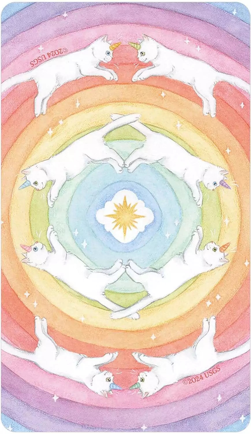 Caticorn Tarot card backs showing decorative reverse design