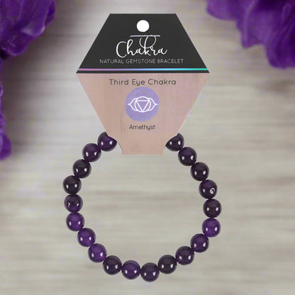 Chakra Natural Gemstone Bracelet – Third Eye Chakra Amethyst