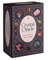 Decorative boxed set of 78 Crystal Oracle cards featuring gemstone imagery, elegant starfield design, and oval central label on the box.