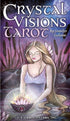 Crystal Visions Tarot box cover by Jenifer Galasso showing a mystical woman holding a glowing crystal bowl surrounded by lily pads and ethereal nature imagery.