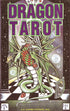 Dragon Tarot deck cover showing a colorful dragon with iridescent scales standing on a checkered floor
