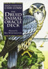 Druid Animal Oracle Deck cover featuring a detailed illustration of a falcon perched on a branch — vibrant Celtic animal divination oracle artwork.