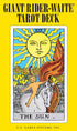 Giant Rider-Waite Tarot Deck box showing the oversized 4x6.5-inch card format — classic RWS artwork at jumbo scale.