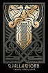 Gjallarhorn Norse Oracle Deck cover — stylized Art Deco illustration of a Norse horn with rune symbols on the 62-card oracle deck packaging.