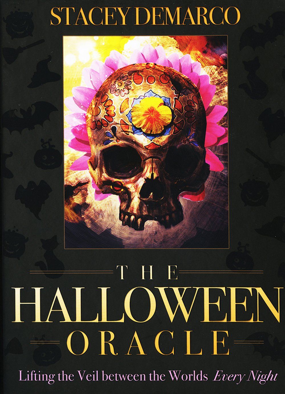 The Halloween Oracle deck box by Stacey Demarco showing evocative Samhain imagery for seasonal and shadow work oracle readings.