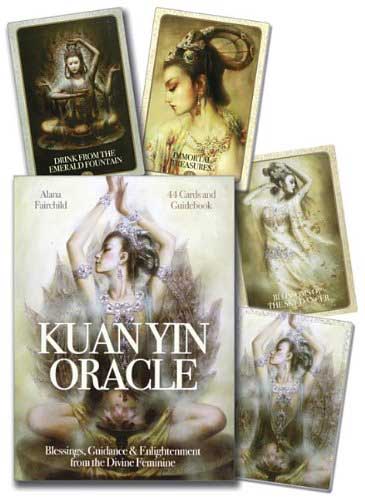 Kuan Yin Oracle deck and guidebook by Alana Fairchild — ethereal illustrated oracle cards with the companion book centered on the Bodhisattva of Compassion.
