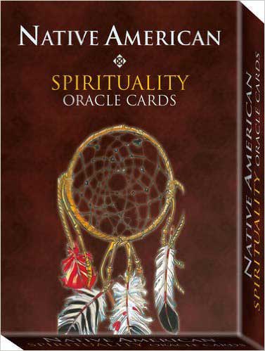 Box of Native American Oracle Cards featuring illustrated Native American spirituality imagery — Massimo Rotundo Lo Scarabeo deck.