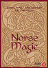 Norse Magic oracle deck box with intricate Norse-inspired ornamental designs, title in bold letters on a warm beige background with geometric knotwork motifs.