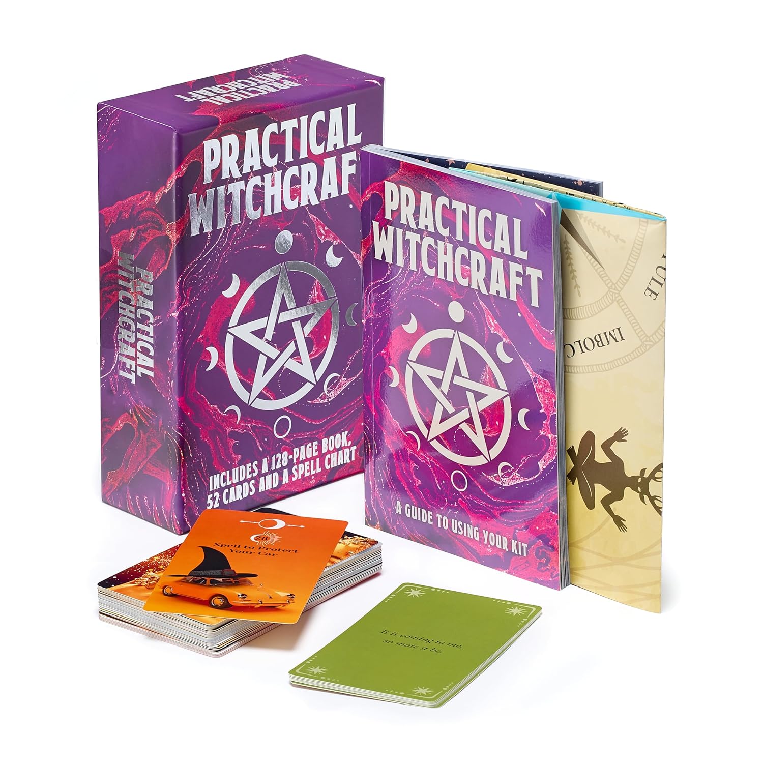 Practical Witchcraft boxed set featuring illustrated book and card deck with faerie and nature magic artwork on the cover