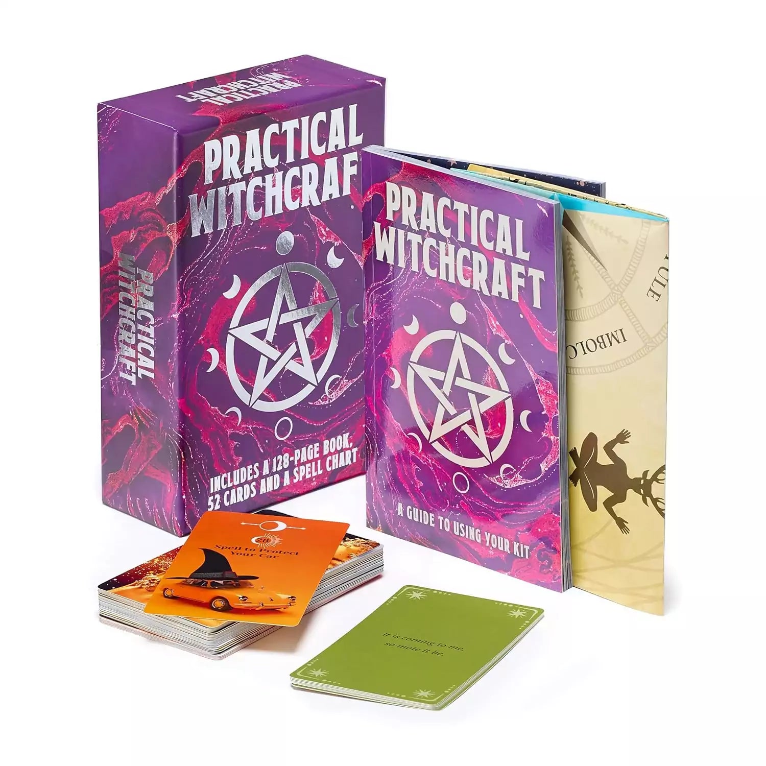 Practical Witchcraft boxed set featuring illustrated book and card deck with faerie and nature magic artwork on the cover