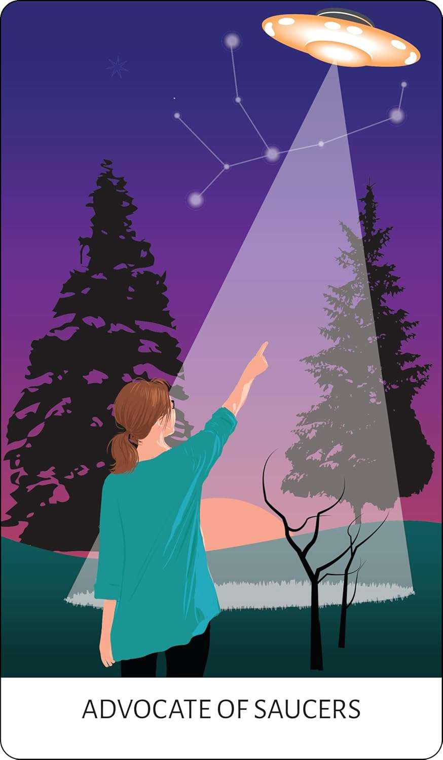 Back of Tarot of the Unexplained card showing the uniform deck back design with urban oddity and unexplained phenomena theme.