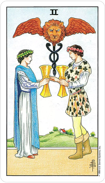 Universal Waite Tarot deck box front cover featuring the classic Waite imagery in the recoloured edition styling