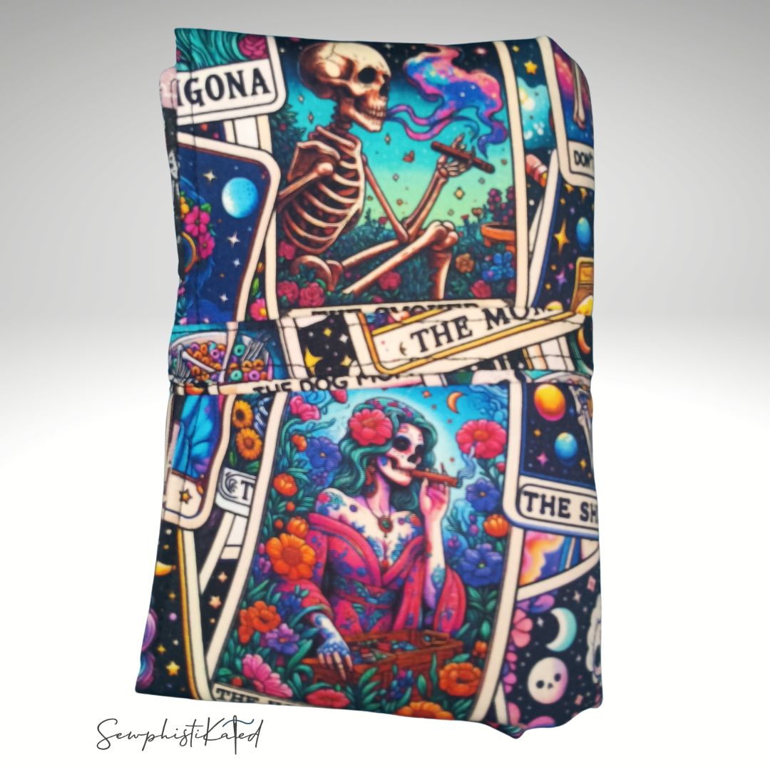 Funny Skeleton Mystic 3-in-1 Tarot Deck Wrap, Reading Mat &amp; Altar Cloth