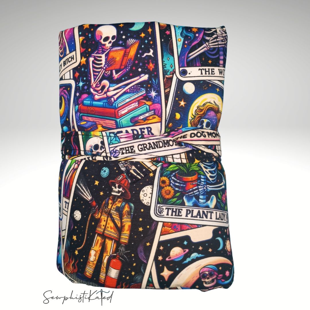 Funny Skeleton Mystic 3-in-1 Tarot Deck Wrap, Reading Mat &amp; Altar Cloth