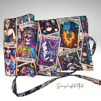 Funny Skeleton Mystic 3-in-1 Tarot Deck Wrap, Reading Mat &amp; Altar Cloth