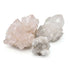 One pound bulk lot of spirit quartz specimens showing central crystal shafts covered in tiny secondary druzy points, the characteristic cactus quartz formation.