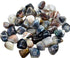 One-pound collection of smooth banded grey-pink Botswana agate tumbled chalcedony stones for comfort grief support grounding protection and emotional healing work
